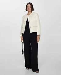 Mango Women's Pocket Tweed Jacket