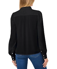 CeCe Women's Stand-Collar Long-Sleeve Blouse