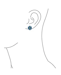 Bling Jewelry Purple Quartz Garden Flower Cz Clip-On Earrings - Non-Pierced Ears 14K Gold-Plated Sterling Silver Clip Accented with Green Cz