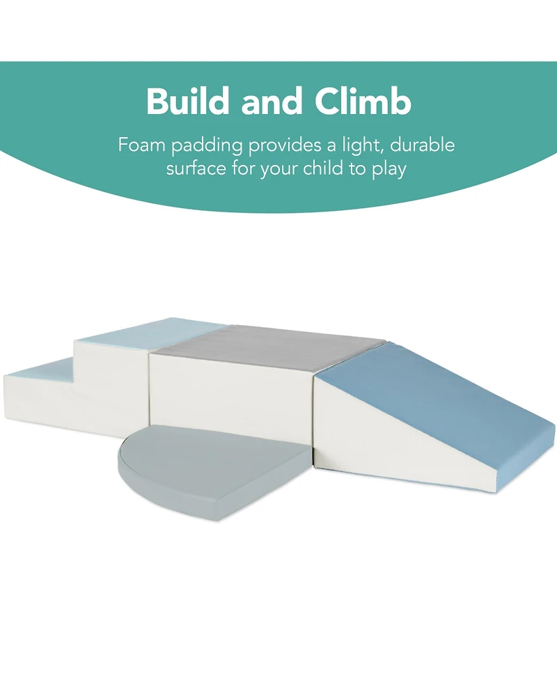 Best Choice Products 4-Piece Kids Climb & Crawl Soft Foam Block Playset Structures for Child Development