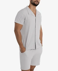 Spring + Mercer Men's Camp Collar Casual Short Sleeve Button-Up Shirt