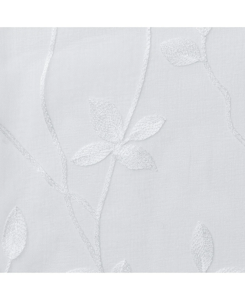 Chanasya Premium Embroidered Vine Curtains - Sheer for Living Room, Bedroom, Kitchen 52" x 108" White, 2 Panels