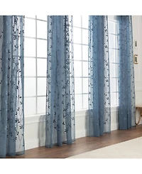 Chanasya Premium Embroidered Vine Curtains - Sheer for Living Room, Bedroom, Kitchen 52" x 96" White, 2 Panels