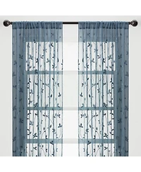 Chanasya Premium Embroidered Vine Curtains - Sheer for Living Room, Bedroom, Kitchen 52" x 96" White, 2 Panels