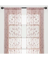 Chanasya Premium Embroidered Vine Curtains - Sheer Curtains for Living Room, Bedroom, Kitchen - 52" x 84" - White, 2 Panels