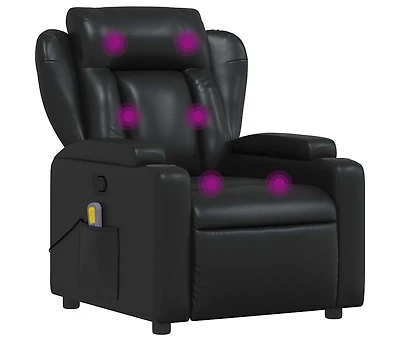 Massage Recliner Chair Black Faux Leather