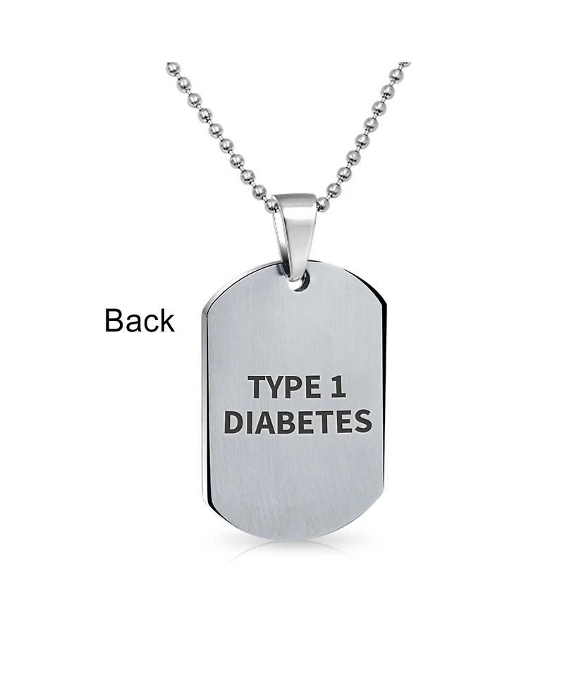 Bling Jewelry Type diabetes Identification Medical Alert Id Dog Tag Stainless Steel Med