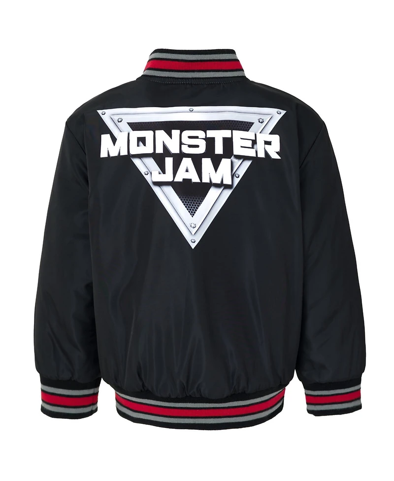 Monster Jam Toddler Boys Zip Up Varsity Bomber Jacket