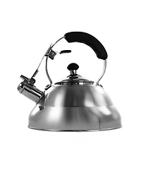 MegaChef 2.7 Quart Stovetop Whistling Kettle in Brushed Silver
