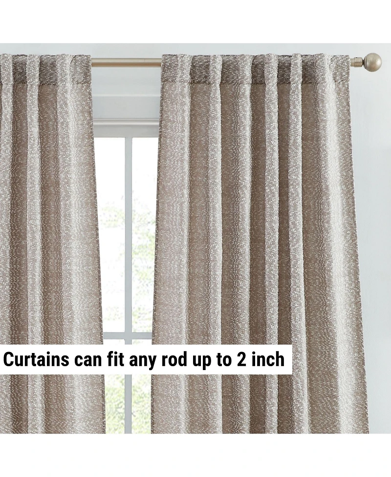 Hlc.me Easton Jacquard Slub Texture - Privacy Curtains with Back Tab Rod Pocket Lightweight Window Curtains Panels