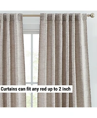 Hlc.me Easton Jacquard Slub Texture - Privacy Curtains with Back Tab Rod Pocket Lightweight Window Curtains Panels