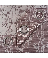 Chanasya Premium 2-Panel Floral Jacquard Textured Beige Curtains with Grommets for Windows Living Room Bedroom Office