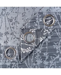 Chanasya Premium 2-Panel Floral Jacquard Textured Beige Curtains with Grommets for Windows Living Room Bedroom Office