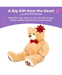 Best Choice Products 35in Giant Soft Plush Teddy Bear Stuffed Animal Toy w/ Bow Tie, Footprints