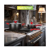 NutriChef Kitchenware Pots & Pans - High qualified Basic Kitchen Cookware Set, Non-Stick Bakeware with Utensils (21-Piece Set)