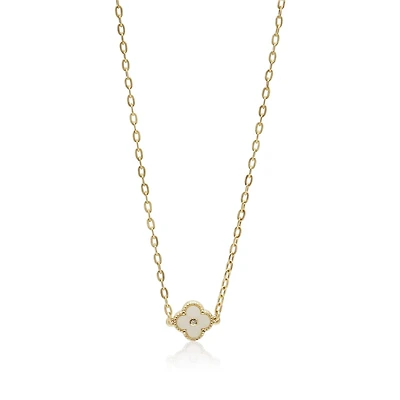 Bowood Lane Non-Tarnishing Mother of Pearl Clover Necklace