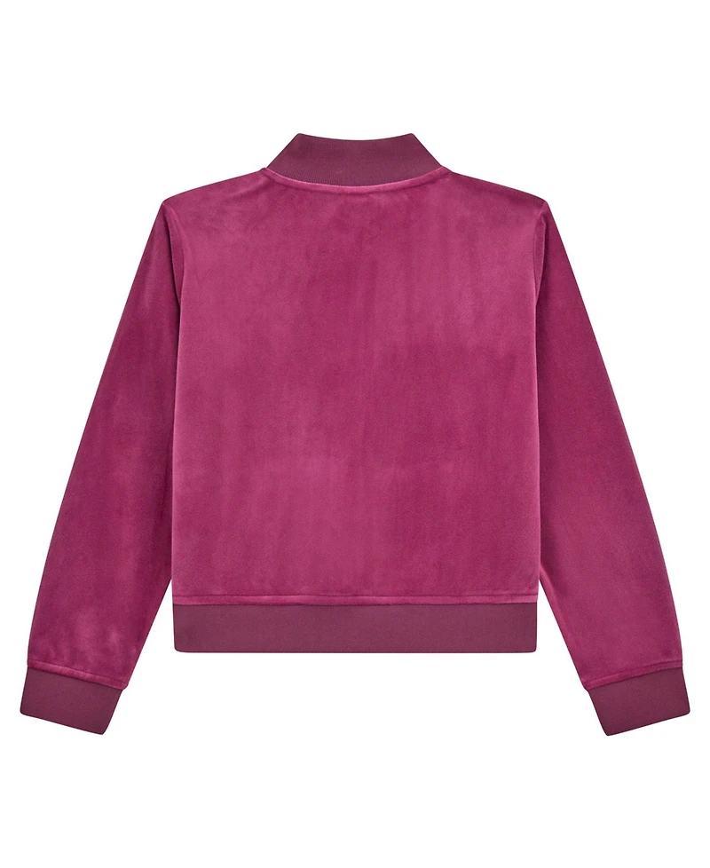 Guess Big Girls Rhinestone-Embellished Velour Jacket
