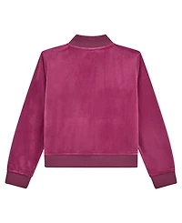 Guess Big Girls Rhinestone-Embellished Velour Jacket