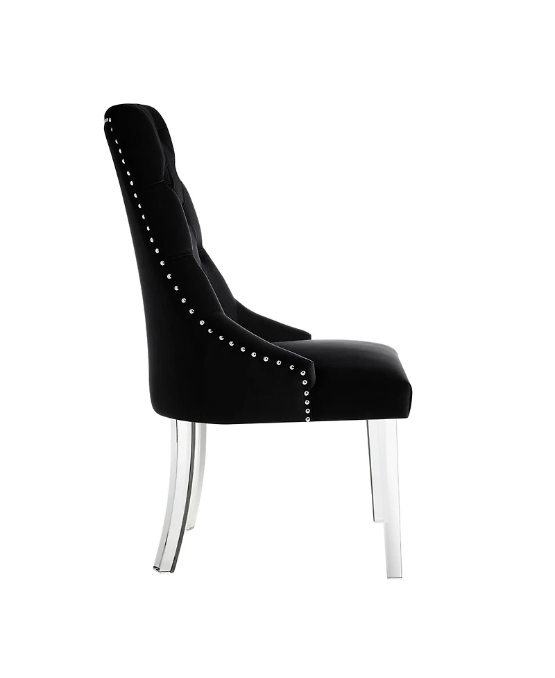 Inspired Home Winona Velvet Acrylic Leg Dining Chair Set of 2