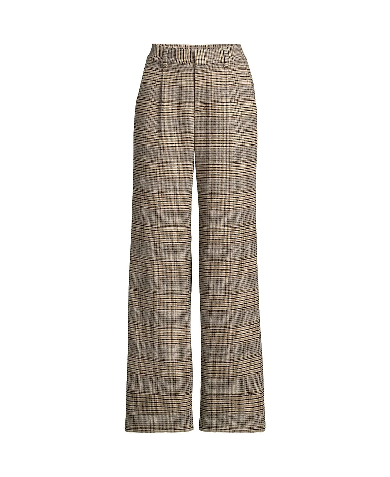 Lands' End Plus Brushed Flannel High Rise Pleated Wide Leg Pants