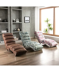 Mondawe Orange Recliners Chair Indoor with Remote Control,Ergonomic Electric Massage Long Lounger