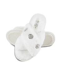Jessica Simpson Women's Embellished Cross Band Slide Slippers