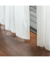 Chanasya Premium 2-Panel Faux Belgian Flax Textured Semi Sheer Curtains