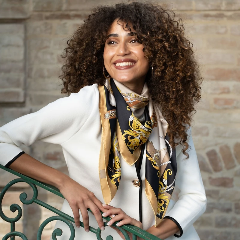 Moment in Time - Hand Rolled Silk Foulard for Women