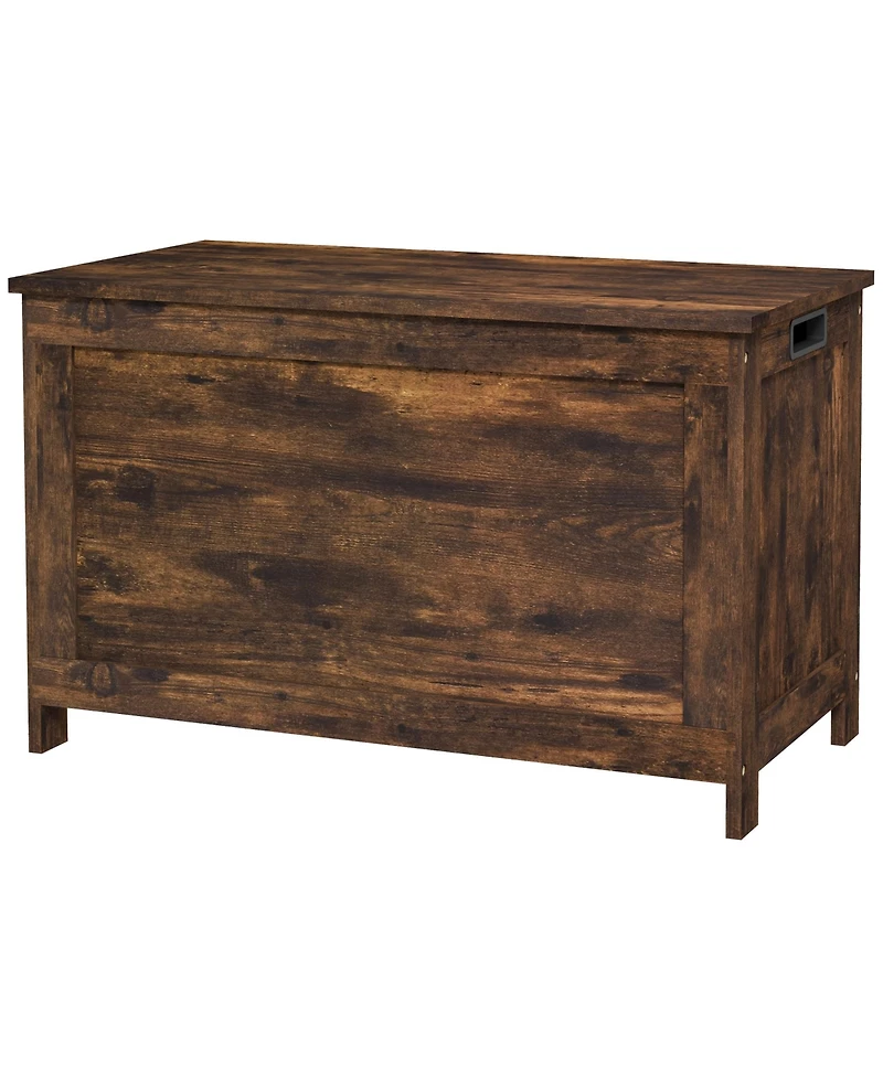Homcom 29.9" Storage Chest w/ 2 Safety Hinges, Wooden Box,
