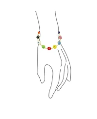 Bling Jewelry Protection Good Luck Amulet Turkish Glass Bead Evil Eye Bracelet Yellow Gold Plated Sterling Silver Multicolor 7 Inch