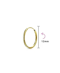 Bling Jewelry Tiny 1pc Minimalist Thin 14K Gold Ear Hoop Tragus Cartilage Piercing Conch Daith Earring .50 .64 .70 Inch