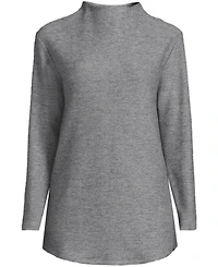 Lands' End Plus Cable Ottoman Relaxed Long Sleeve Funnel Neck Tunic