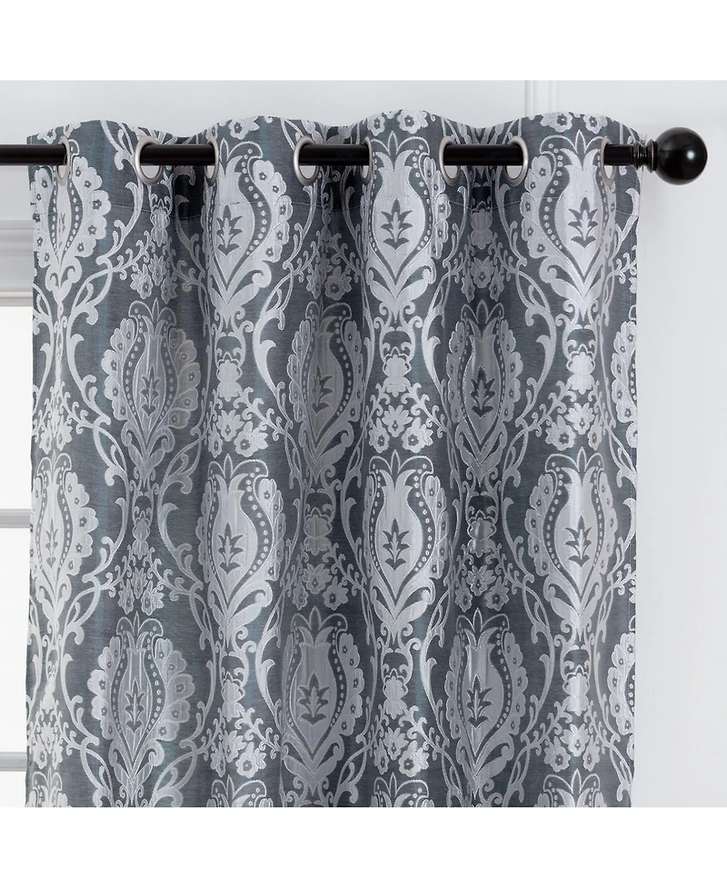 Chanasya Premium Damask Pattern Luxury Beige Curtains - 96 Inch Panels with Grommets - for Living Room Windows Bedroom Kitchen Dining