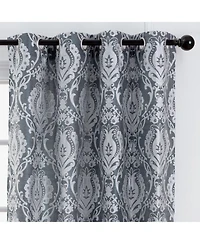 Chanasya Premium Damask Pattern Luxury Beige Curtains - 96 Inch Panels with Grommets - for Living Room Windows Bedroom Kitchen Dining