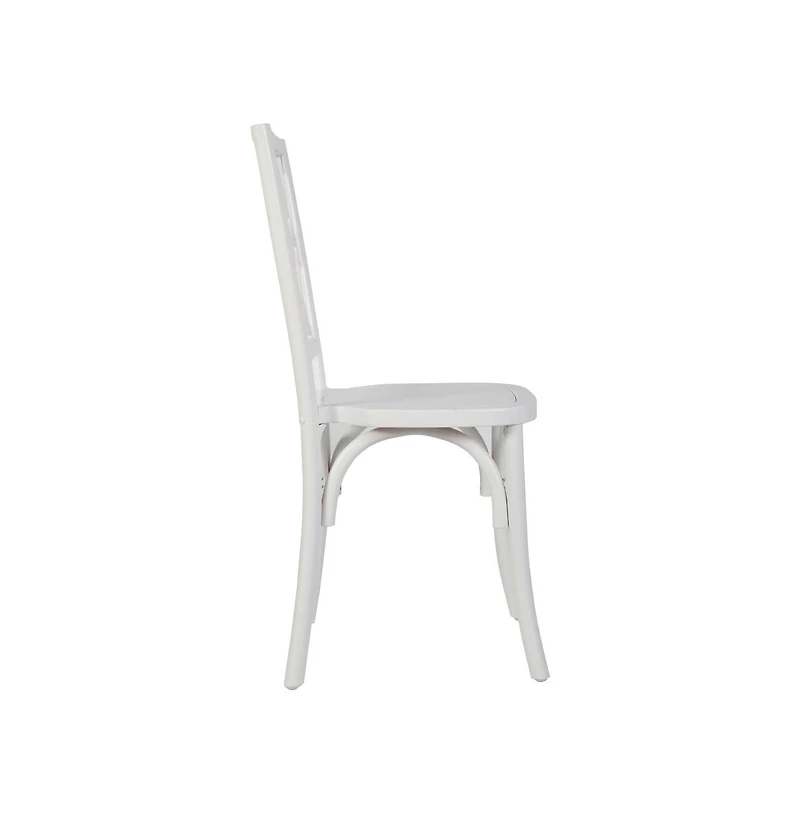 Merrick Lane Mara Set Of 2 Solid Wood Dining Chairs With Stackable Design, Ornate Seat Back Accenting, And Elegant Finish