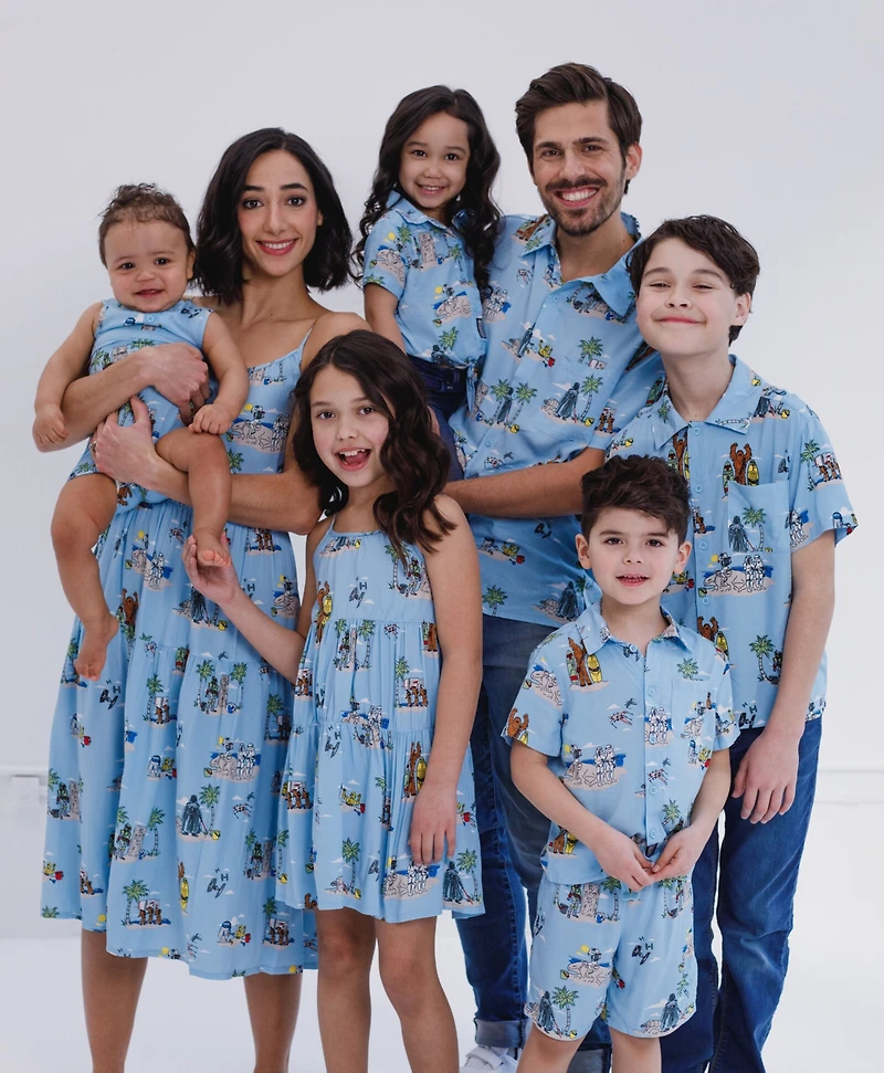 Starwars Toddler Boys Star Wars Chewbacca Darth Vader R2-D2 Stormtrooper Tie Fighter X-Wing Matching Family Hawaiian Button Down Shirt Adult