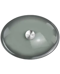MegaChef 7 Quarts Oval Enameled Cast Iron Casserole Red