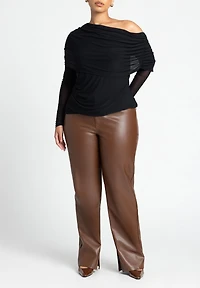 Eloquii Women's Foldover Drape Top
