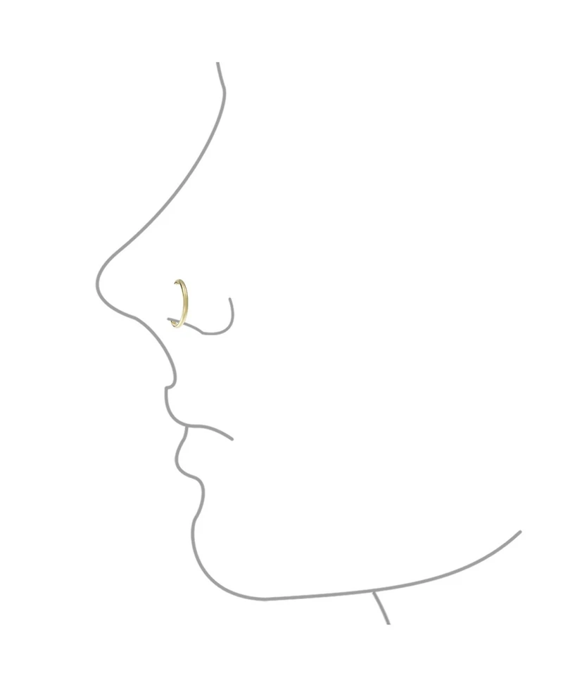 Bling Jewelry Mini Genuine14K Solid Yellow Gold Septum Rings Nose Ring Thin Conch Hoop Piercing Jewelry