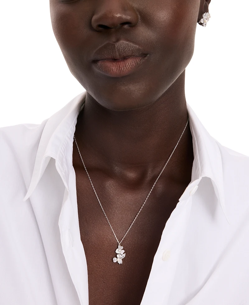 Kate Spade New York Mixed Stone Flower Pendant Necklace, 16" + 3" extender