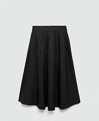 Mango Women's Pleated Midi Skirt