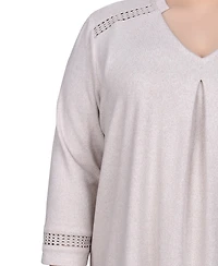 Ny Collection Plus Long Sleeve Swing Tunic Top