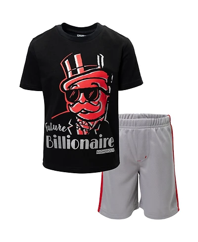Monopoly Toddler Boys Athletic Pullover T-Shirt Mesh Shorts Outfit Set