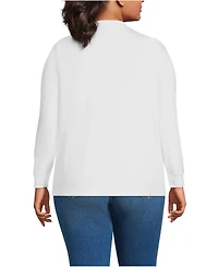 Lands' End Plus Cotton Relaxed Long Sleeve Crew Neck