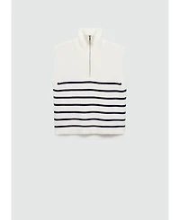 Mango Women's Zipper Detail Knitted Vest sweater