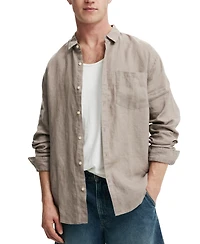 Cotton On Men's Linen Long Sleeve Shirt