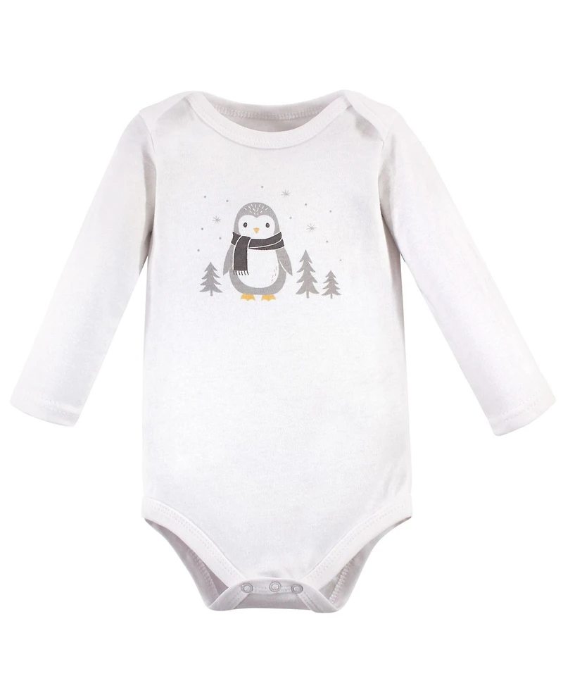 Hudson Baby Boys Cotton Long-Sleeve Bodysuits, 5-Pack