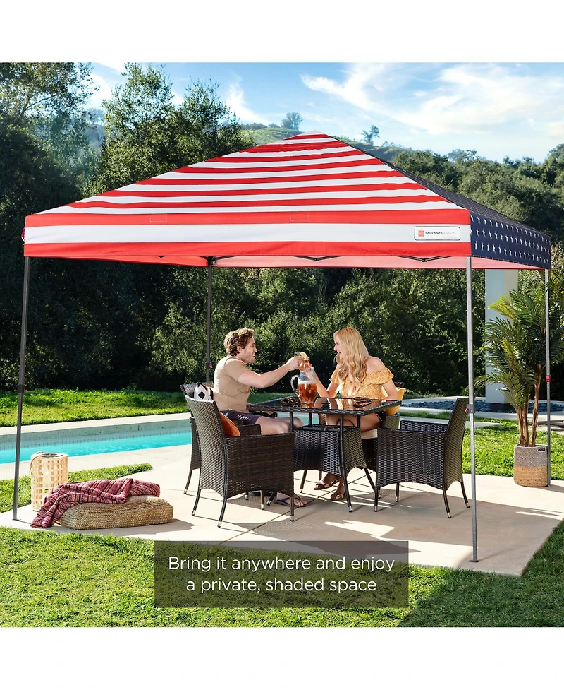 Best Choice Products 10x10ft Easy Setup Pop Up Canopy w/ 1-Button Setup, Wheeled Case