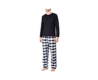 Sleephero Men's Crew Neck Flannel Pajama Set