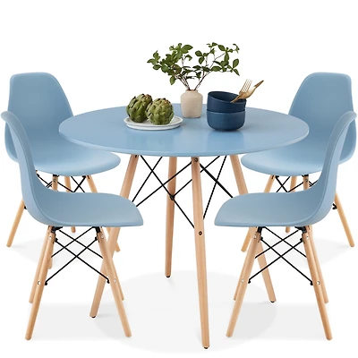 Best Choice Products 5-Piece Compact Mid-Century Modern Dining Set w/ 4 Chairs